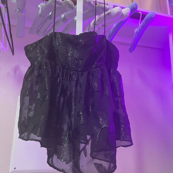 Urban Outfitters Black Camisole with Silver Accents - Picture 5 of 9